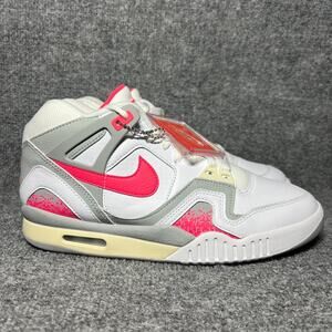 Air Tech Challenge II QS Men's Size 9 White/Racer Pink-LT Smoke Grey FZ9033-100